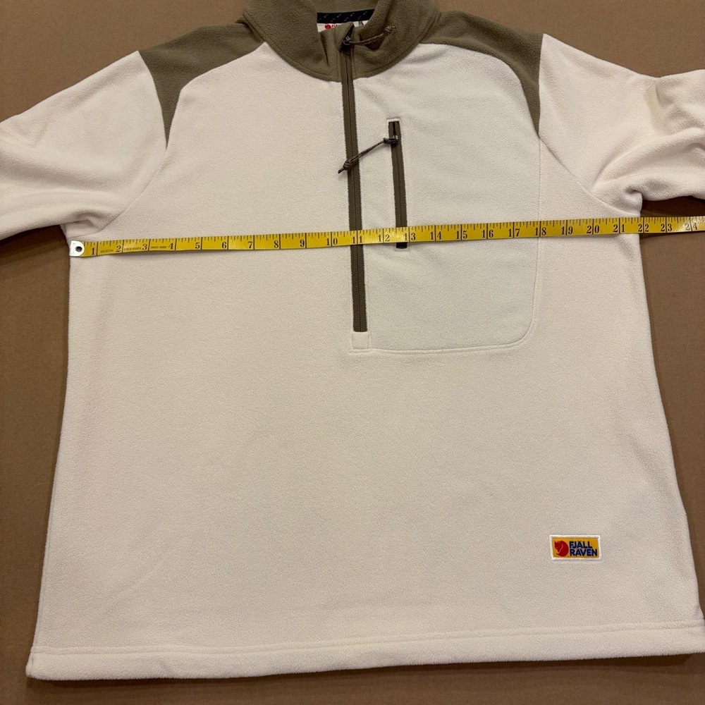 Fjallraven Women Vardag Lite Fleece Half Zip Pullover Chalk White/Light Olive M - Picture 6 of 13